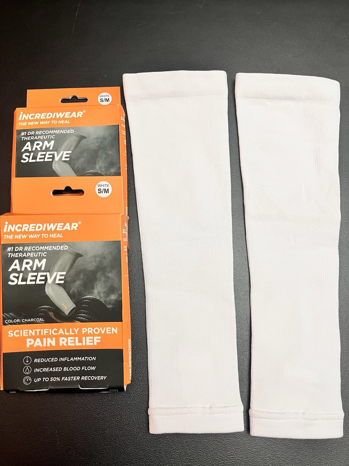 Incrediwear Arm Sleeve Pair S/M White Compression Sleeve – Used