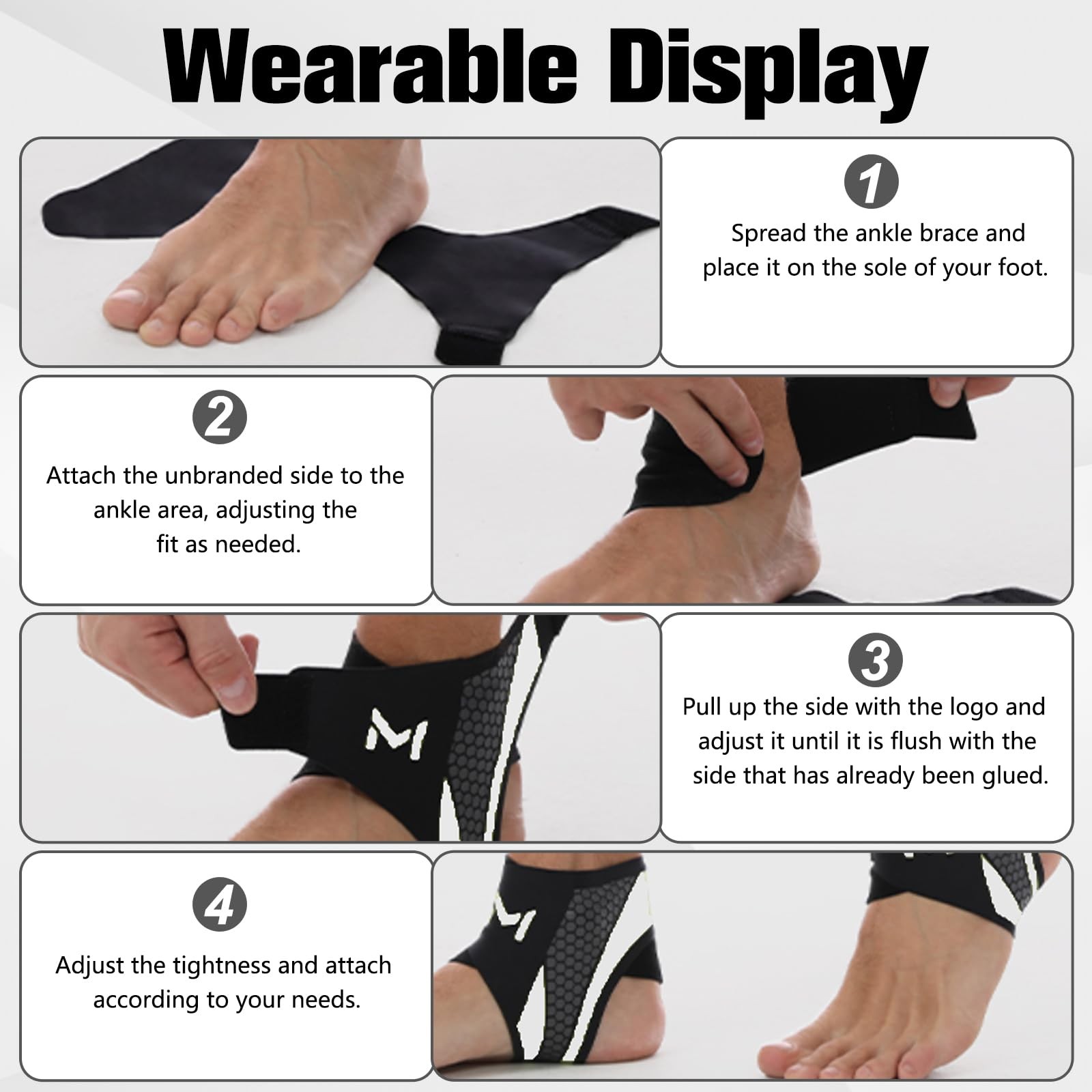 2-Pack Adjustable Ankle Brace, Lace Up Ankle Stabilizer Support Straps