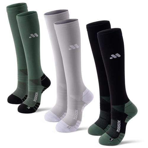 Knee High Compression Socks 15-20mmHg for Men & Women – 3 Pairs, Circulation Sup
