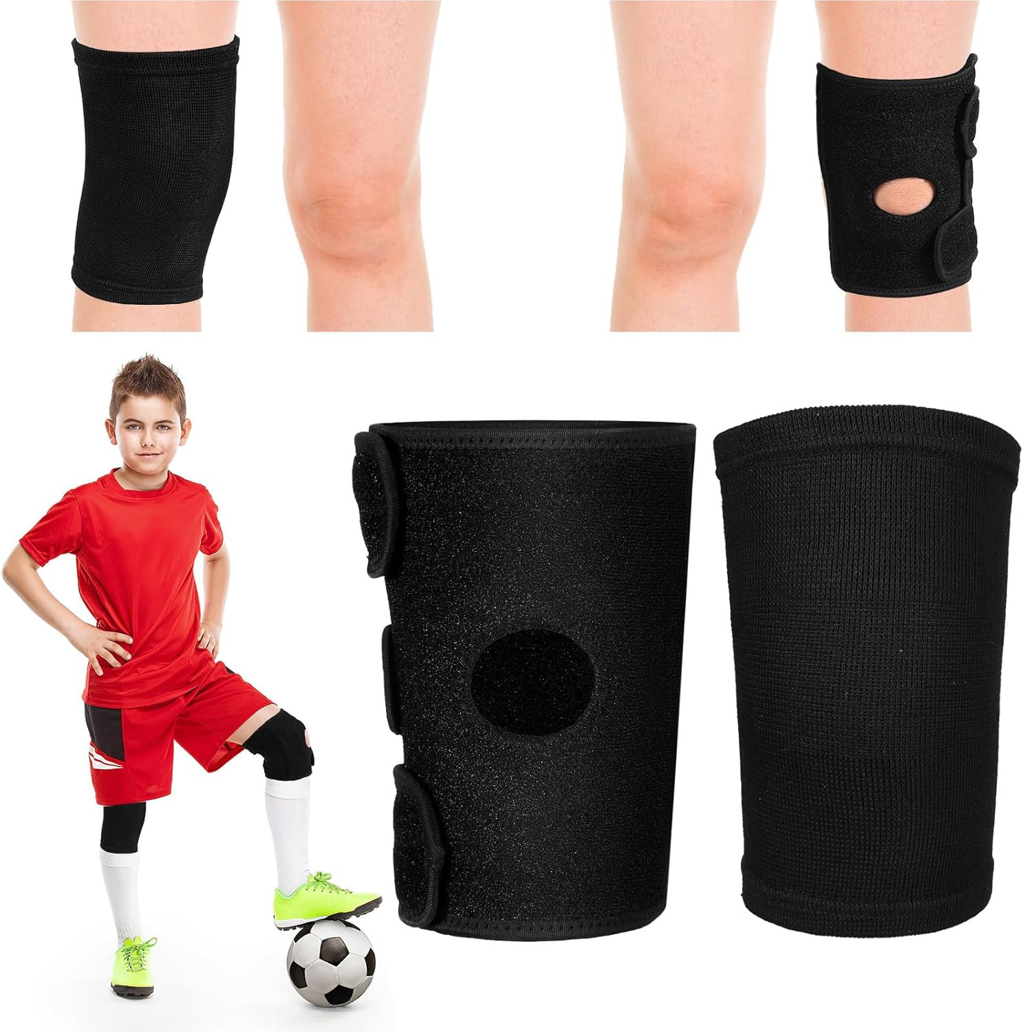 2 Pcs Kids Knee Brace, Youth Knee Compression Sleeve for Children Support For…