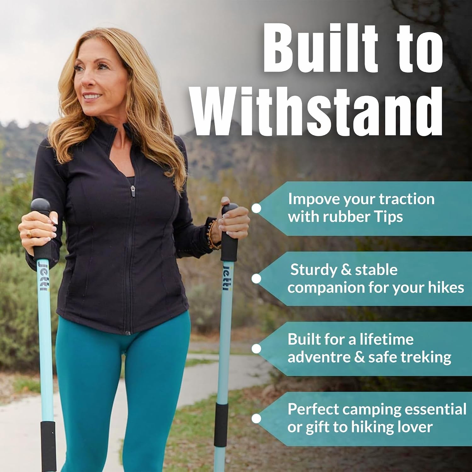 Weighted Walking Sticks Seniors Women & Men – 1.2lb Each Ergonomic Hiking Poles