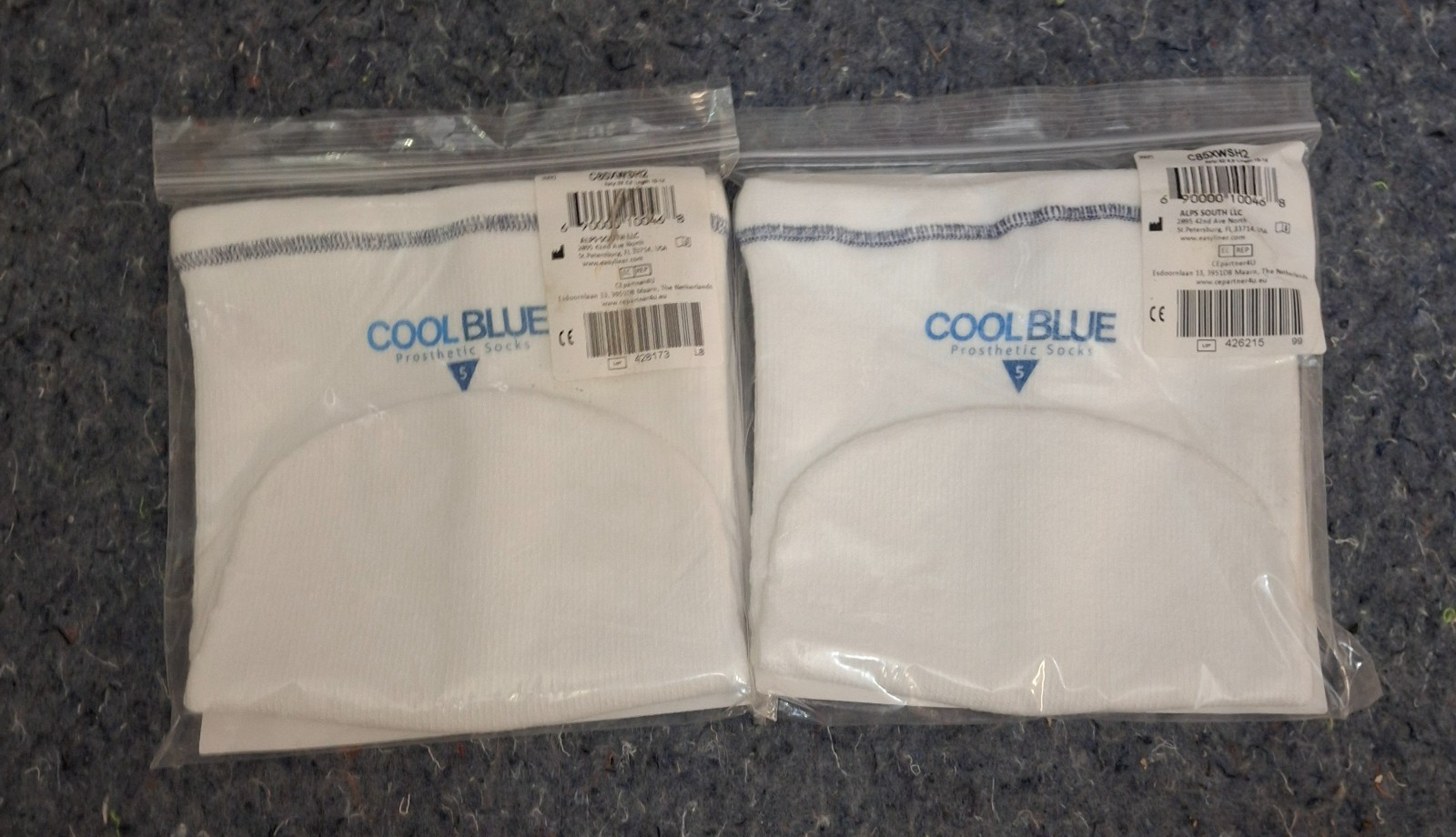 Cool Blue Prosthetic Socks 2-Pack Lot 5-Ply Size 5 6 Blue CB5XWSH2 SPS 428173