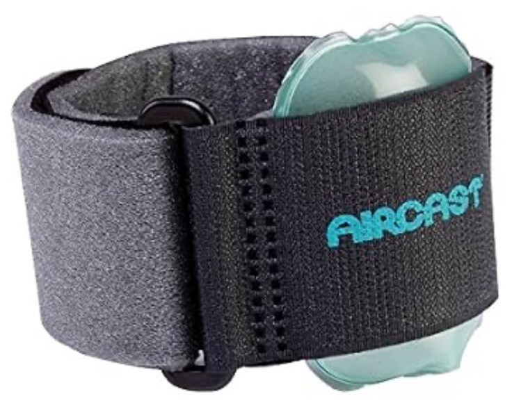 Aircast Pneumatic Armband: Tennis/Golfers Elbow Support Strap, Black 05A-B