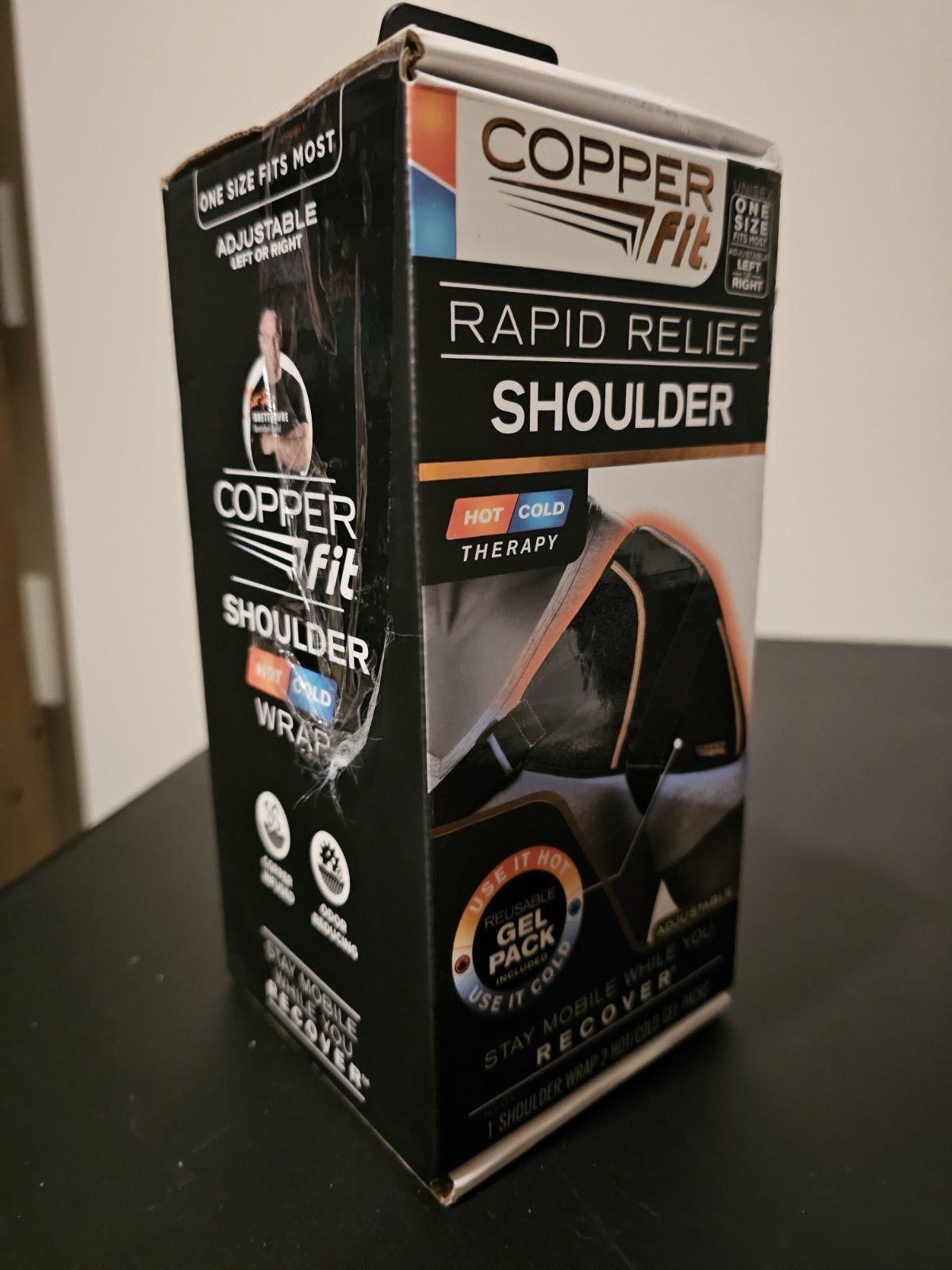 Copper Fit Rapid Relief Shoulder Wrap Hot Cold Therapy One Size Adjustable New