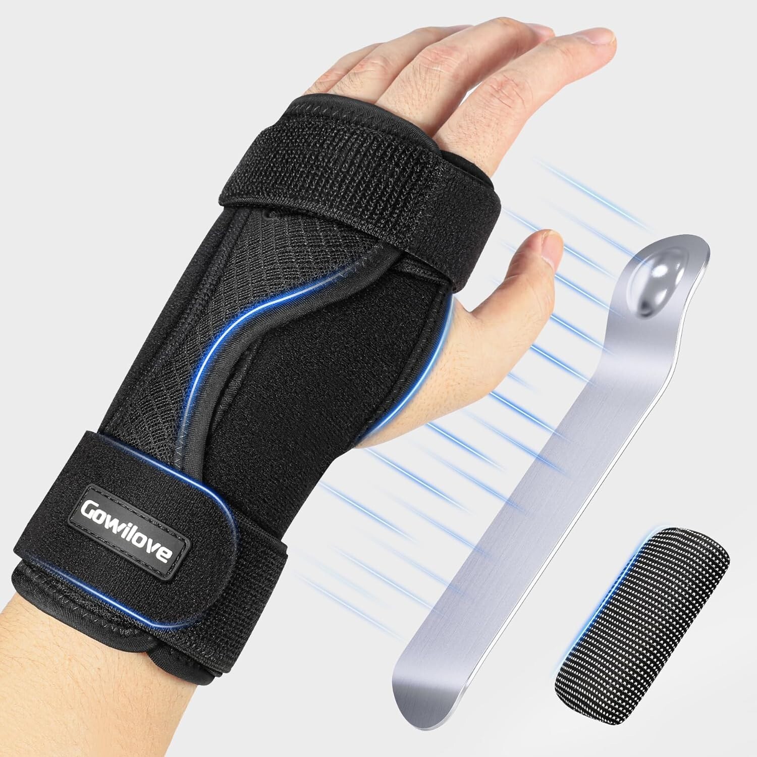 Wrist Brace for Carpal Tunnel Left Hand Black