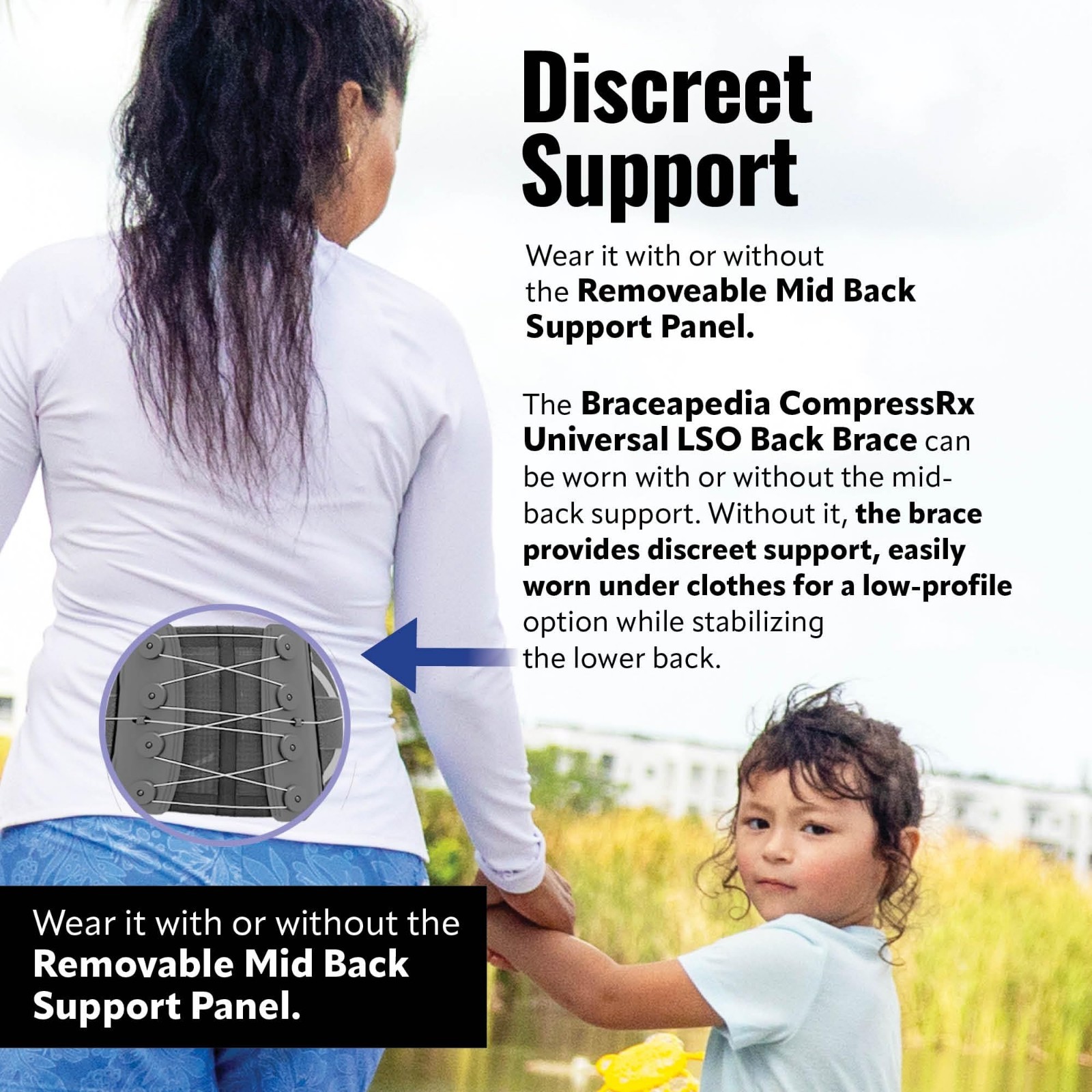 Universal Mid Back Brace for Lower Back Pain Relief, Lumbar Support Belt, Postur