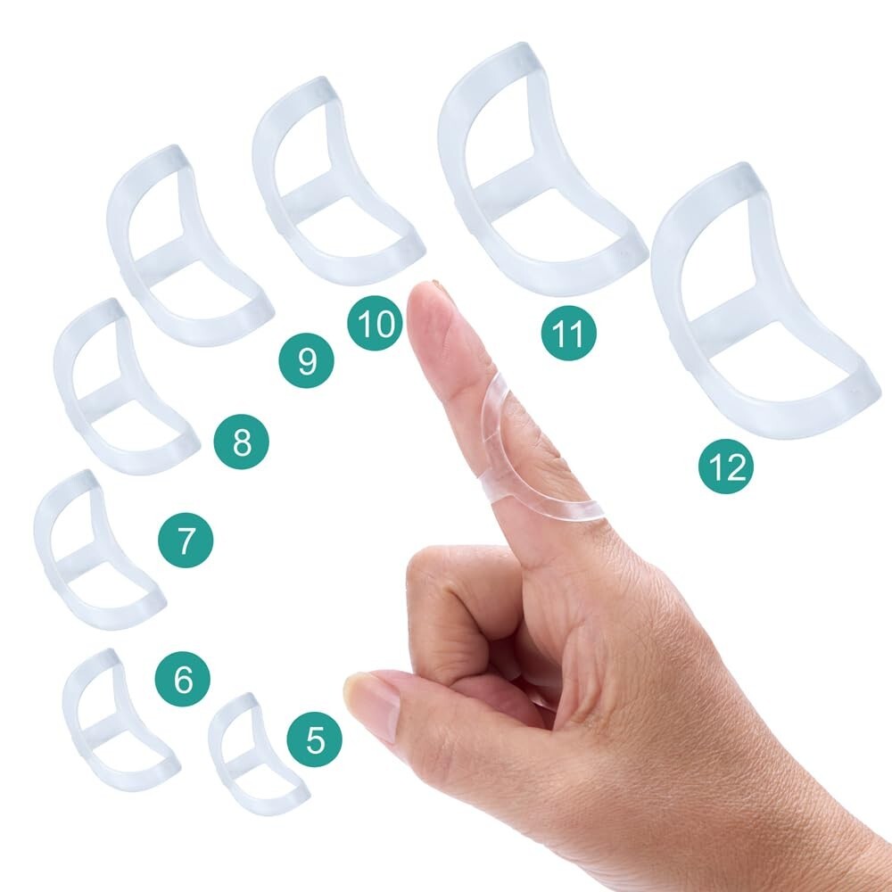 Adjustable 12-Piece Finger Splint Set – Supports Sizes 5 to 12 for Every Finger