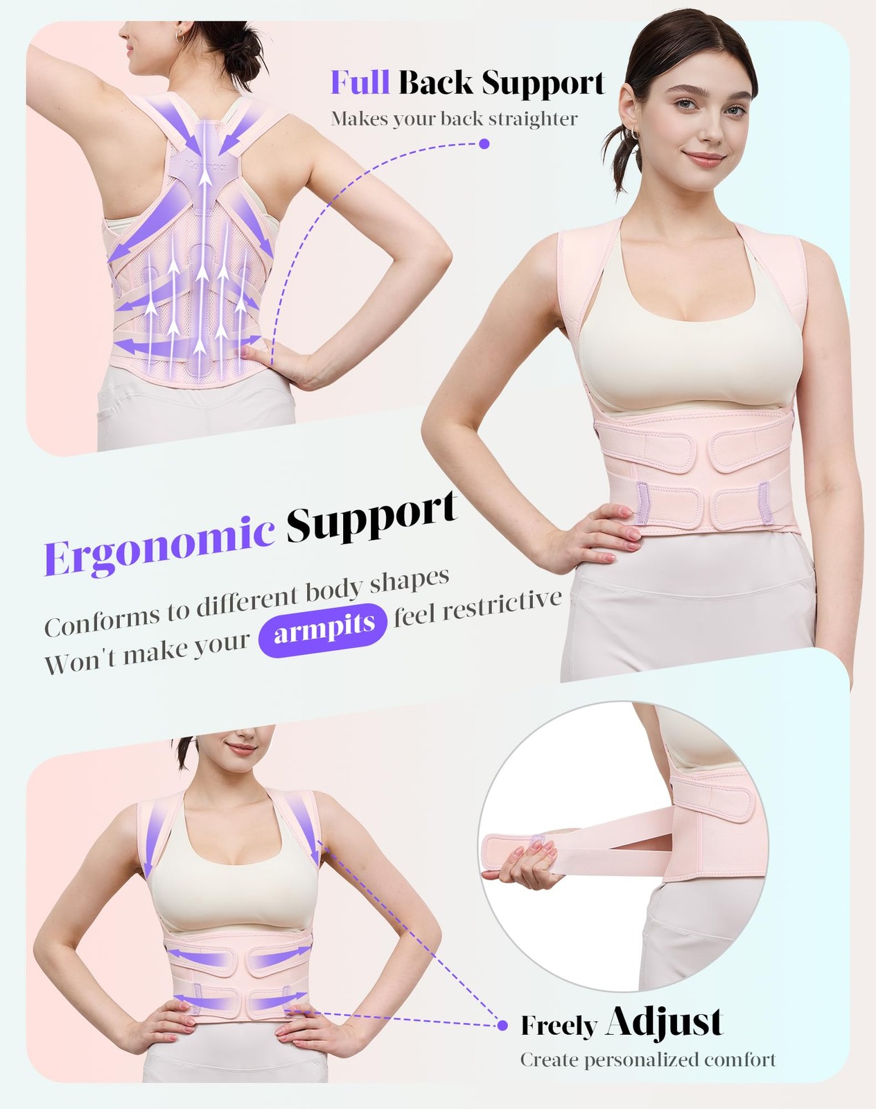 Posture Corrector for and Men, Full Back Brace, Adjustable Shoulder Straighte…