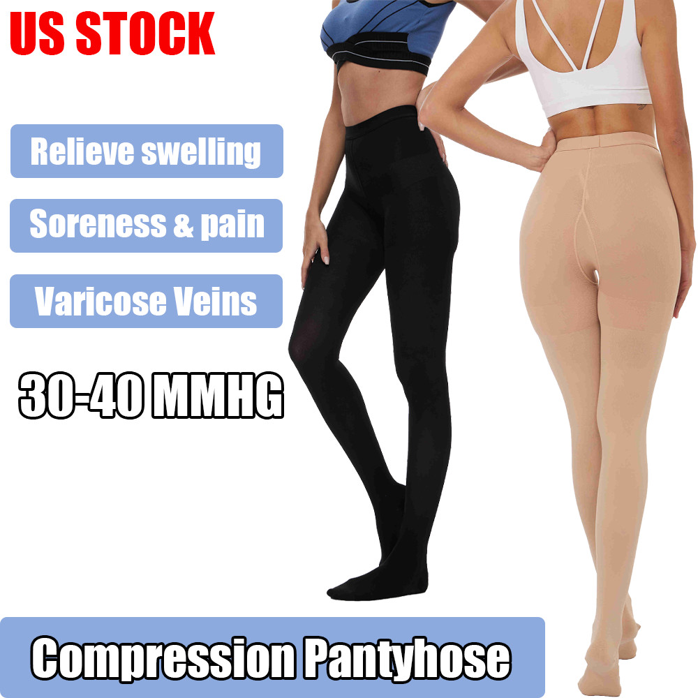 Graduated Compression Circulation Leggings Opaque Waist Edema Medical Firm