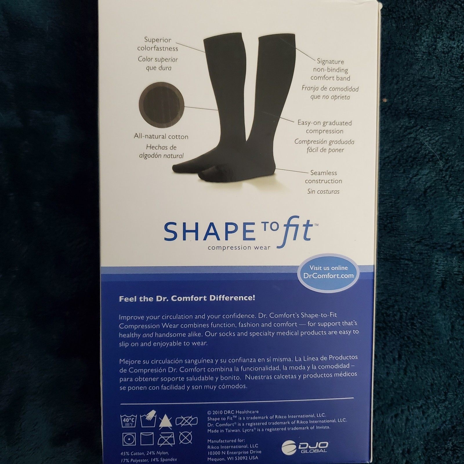 Dr. Comfort Shape To Fit Dress Compression Socks For Men 20-60 mmHg Black M