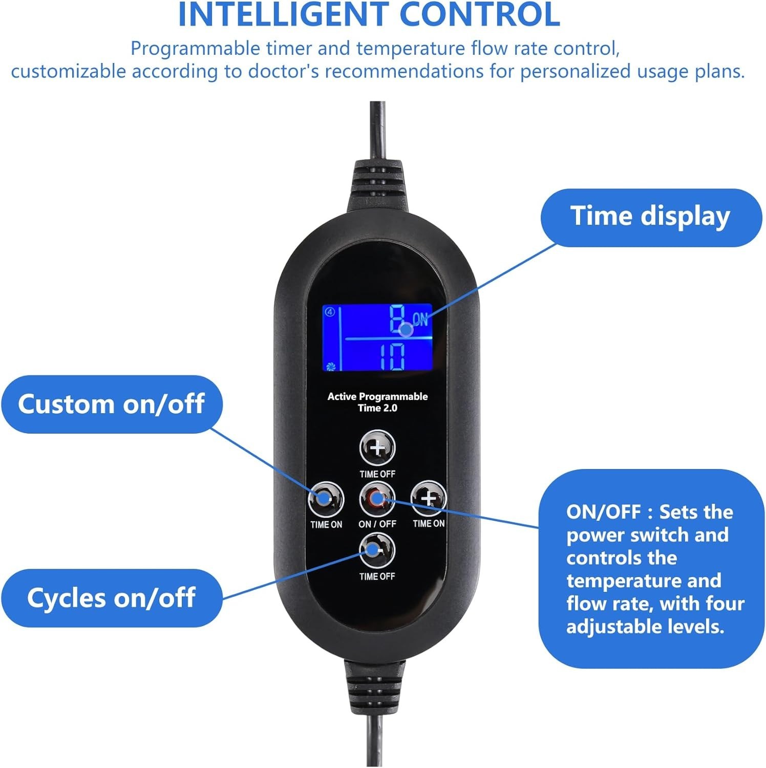 Adjustable Cold Therapy System for Post-Surgery Recovery – Quiet Pump, Blue
