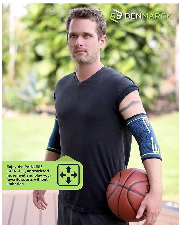 Elbow Brace Compression Sleeve Athletic Elbow Support for Tennis Golf MEDIU