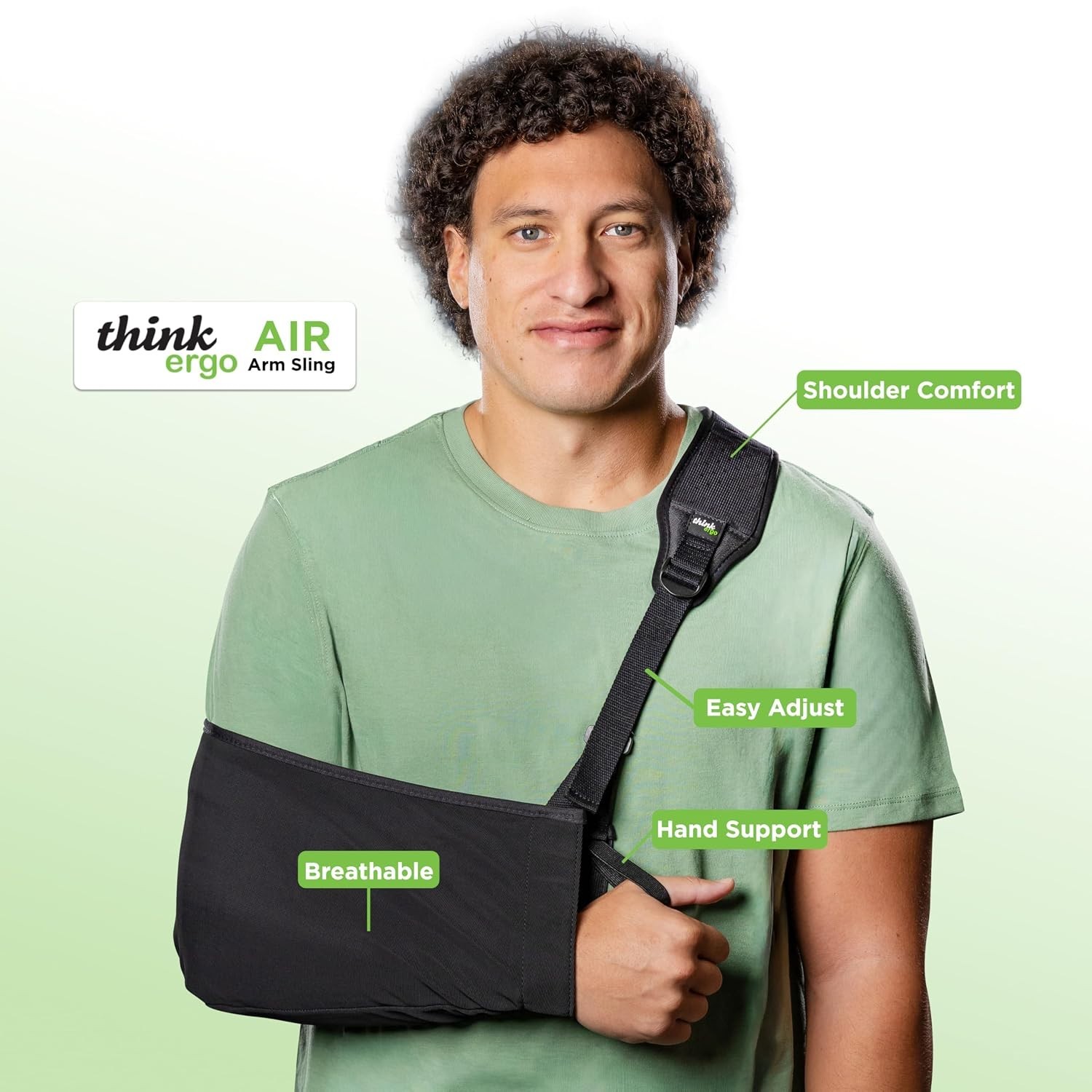 Breathable Adjustable Arm Sling for Shoulder Injury – Left/Right Fit, Black