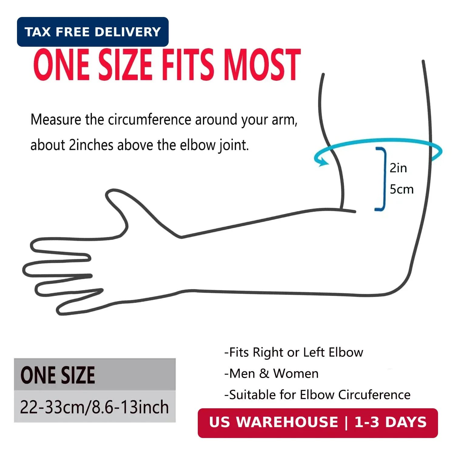 Adjustable Elbow Brace for Men & Women – Instant Pain Relief for Tennis Elbow, G