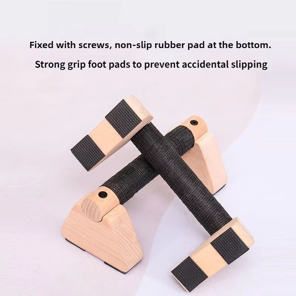 1 Pair Wooden Push Bar Handstand Blocks for Men and Women 20CM E5I99921