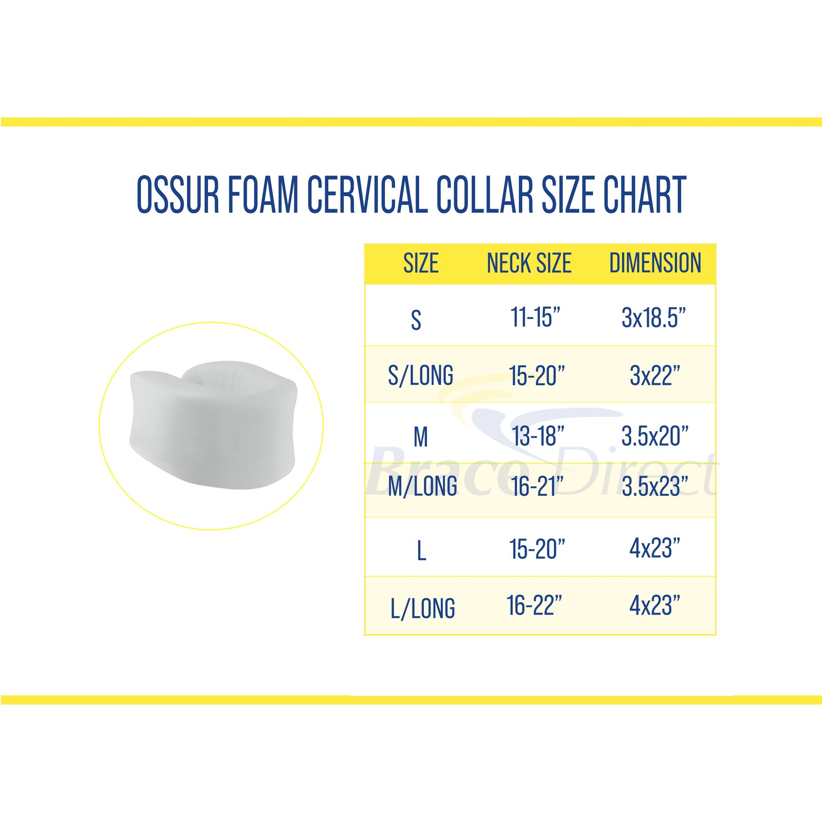 Ossur Foam Cervical Collar-Neck Support and Pain Relief – Spine Pressure Relief