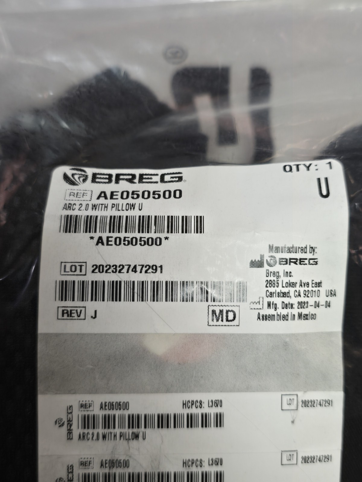 NEW BREG ARC 2.0 AE050400 SHOULDER BRACE ARM SLING UNIVERSAL SIZE