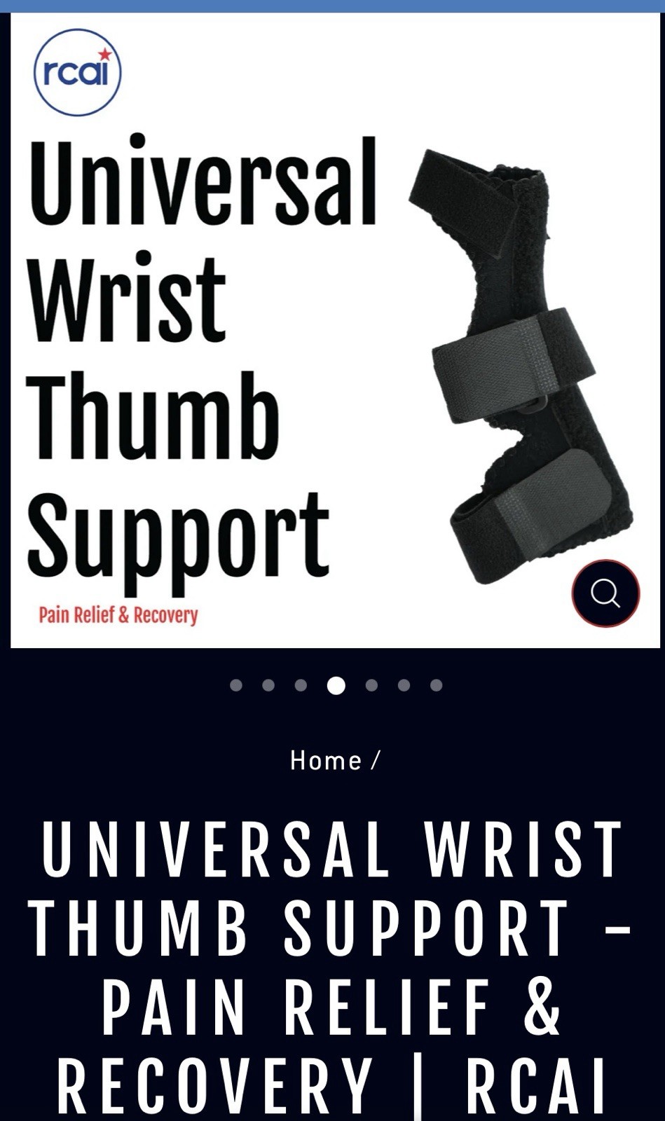 RCAI Universal Wrist Thumb Support Large Fits Left or Right hand Large