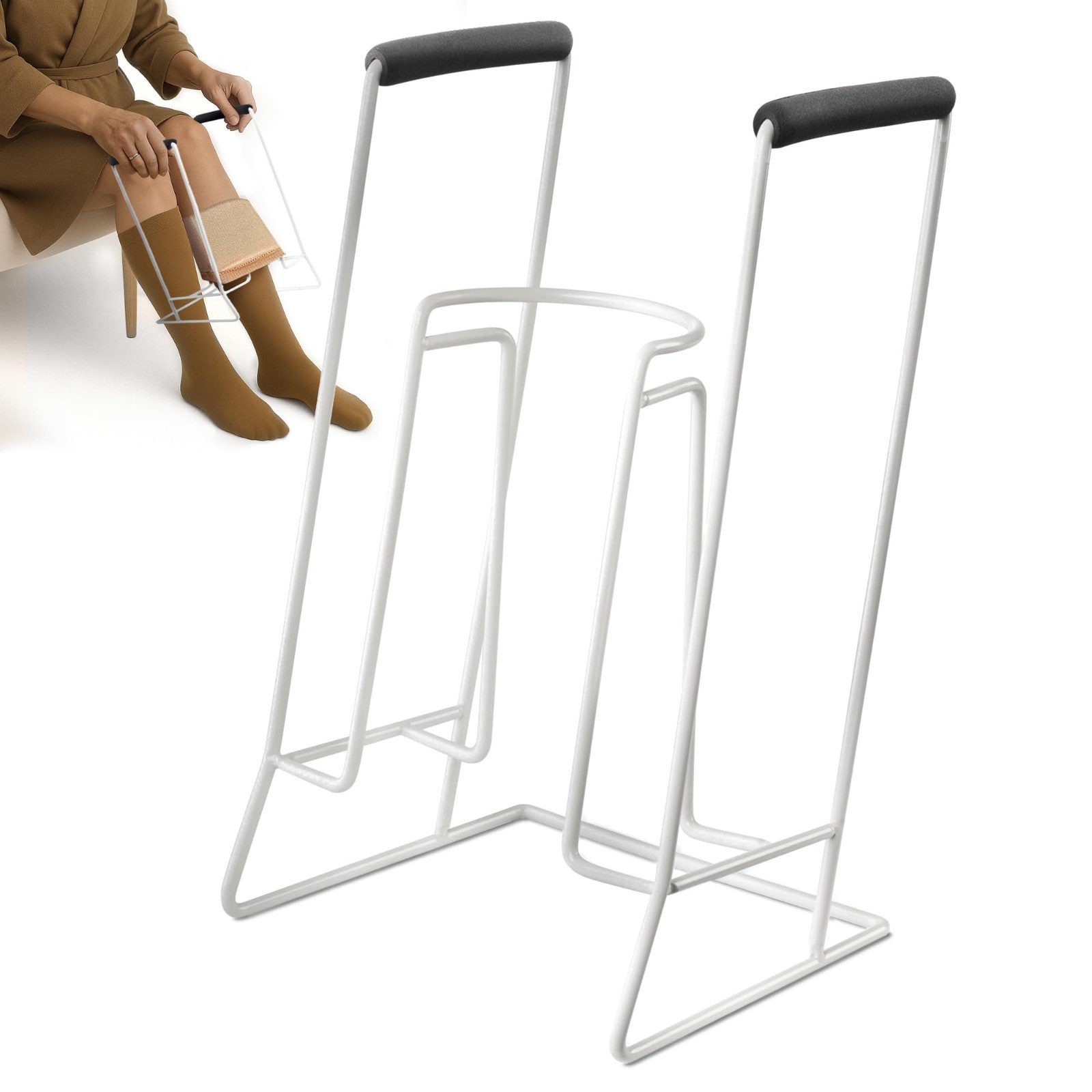 Compression Sock Aid Device | Stocking Donner Helper with Foam Grips – Easy Use