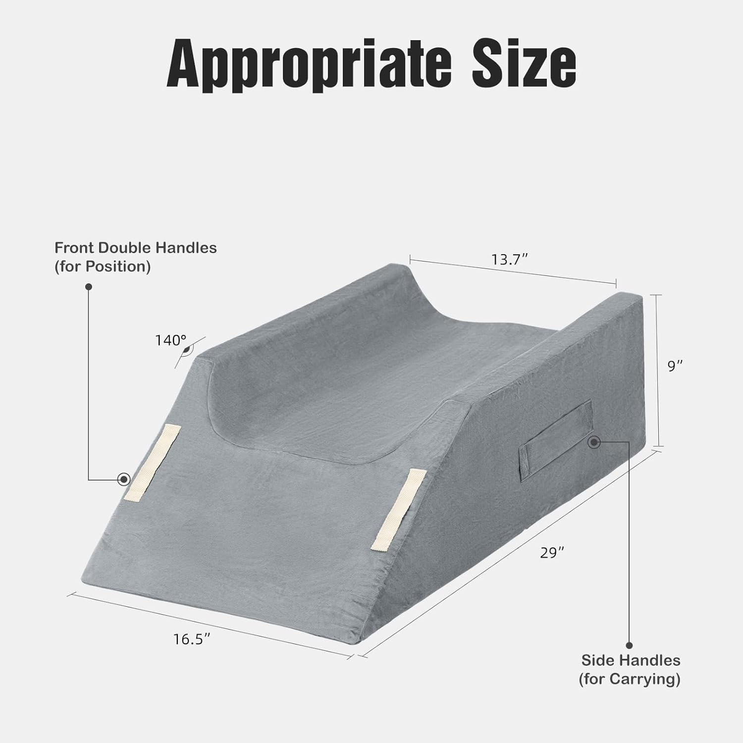 Post-Surgery Leg, Knee, Ankle Elevation Double Wedge Pillow, Memory Foam Leg Ele