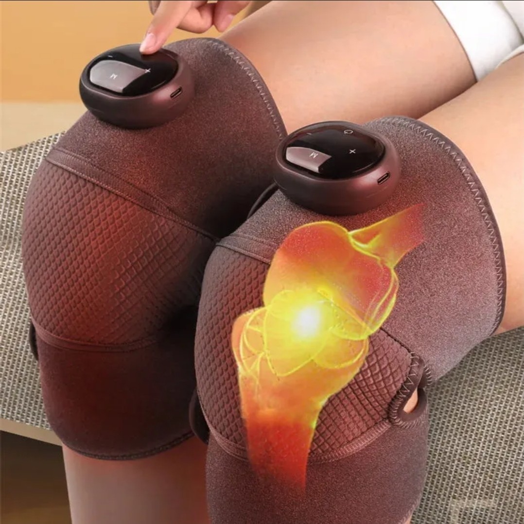 2PACK Heated Vibration Knee Massager, Cordless Knee Support Wrap for Joint Pain