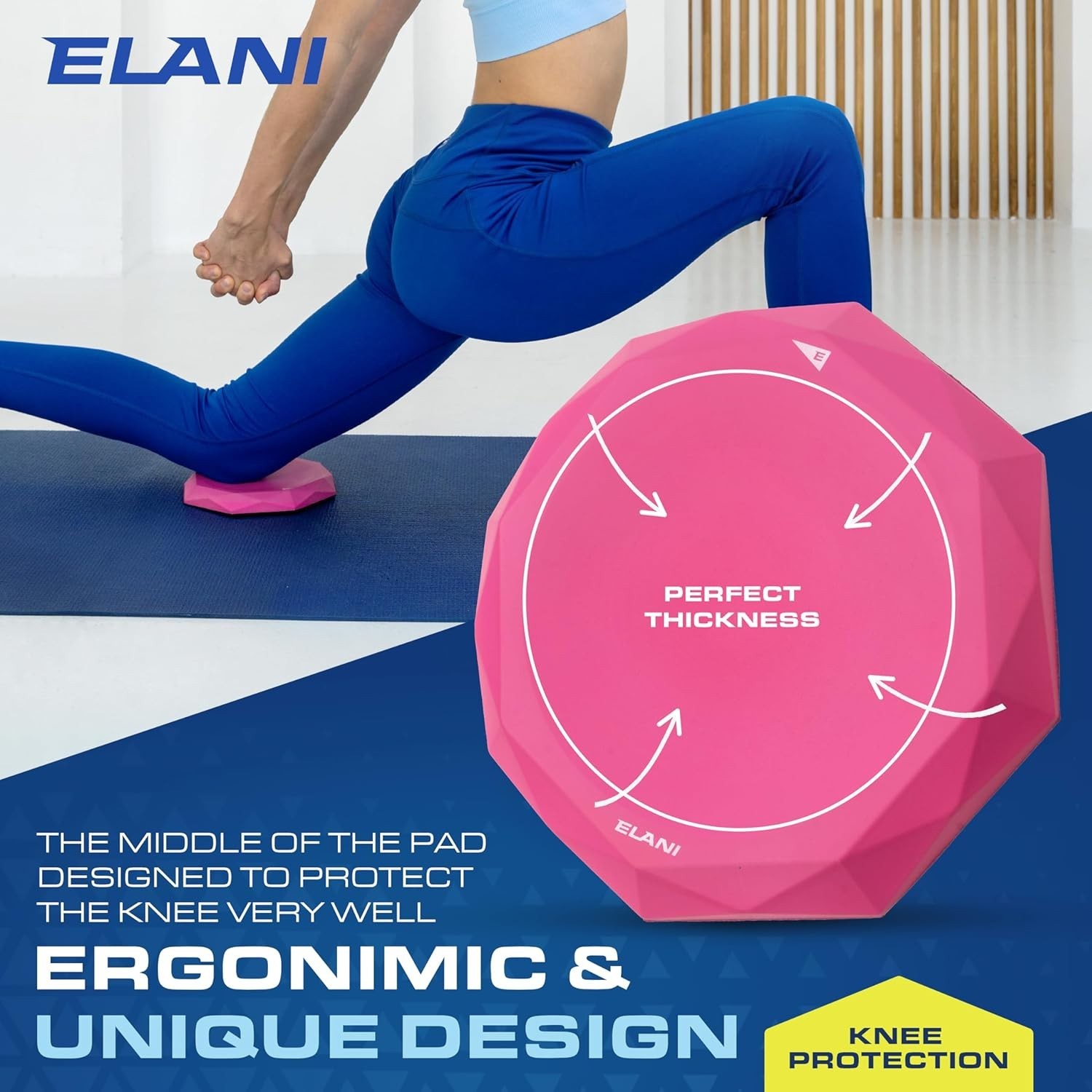 Knee Pad Cushion 2 Pack – Extra thick & Comfortable Pilates Support – Pink Yo…