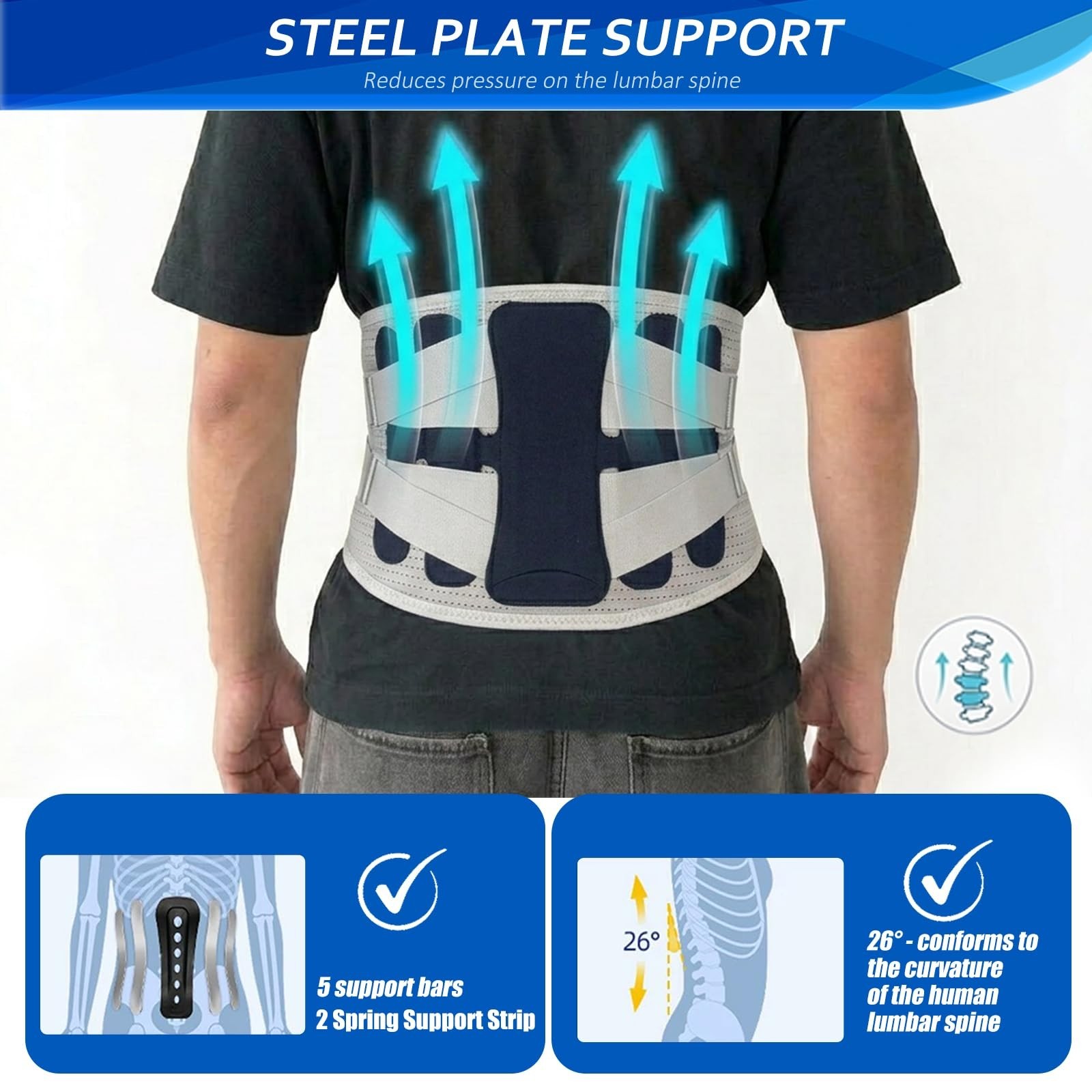 Avaneeny Back Brace Lower Back Pain Relief From Herniated Disc, Sciatica