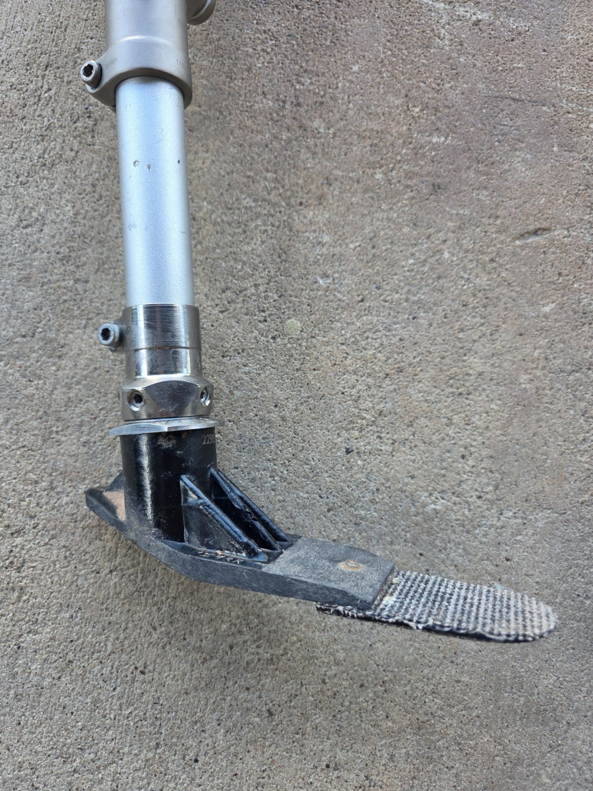 Prosthetic leg- Titanium shaft with real carbon fiber.
