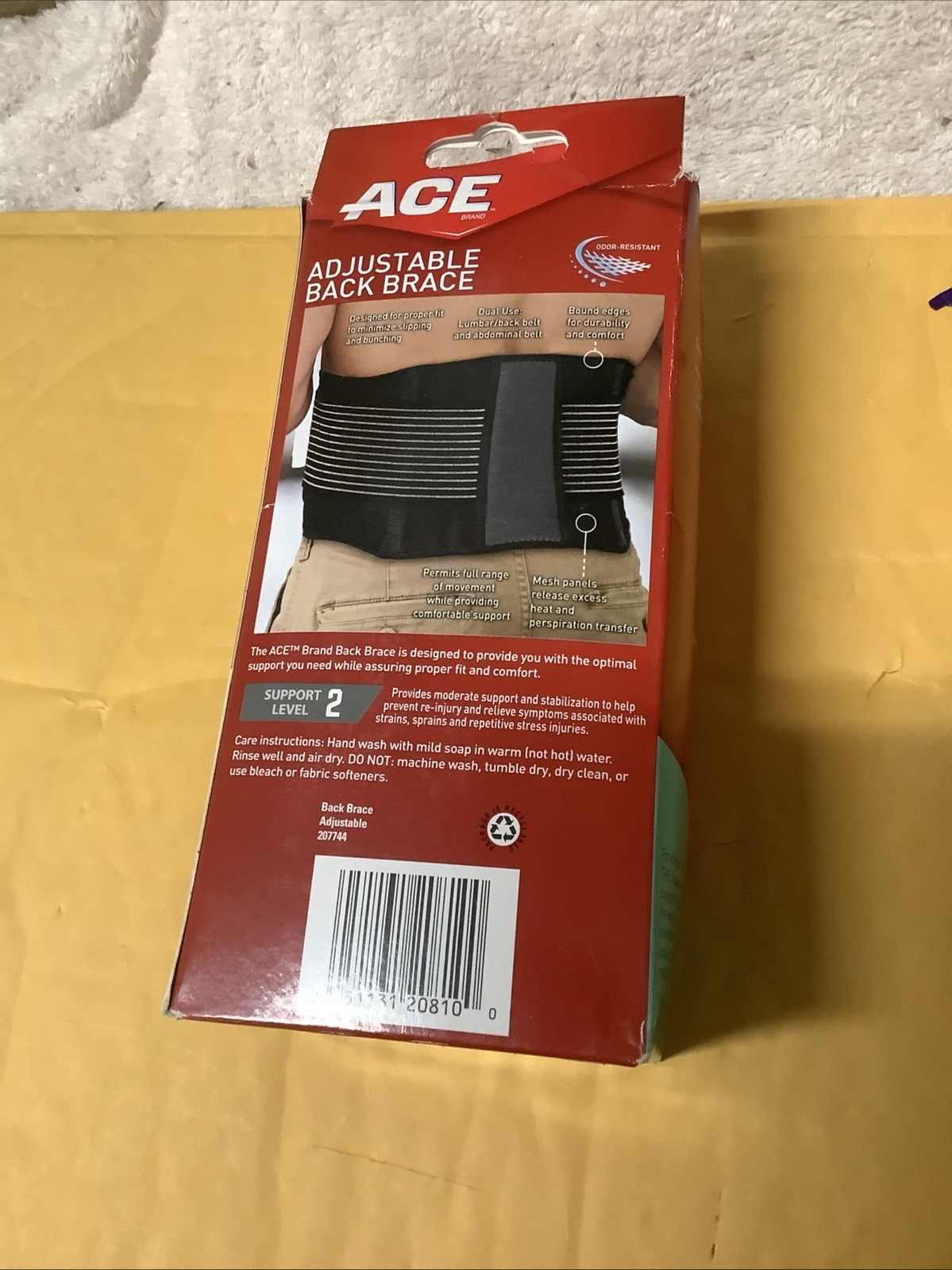 3M Ace Adj. Back Brace Lightweight Lumbar Abdominal Support Level 2 Open Box J34