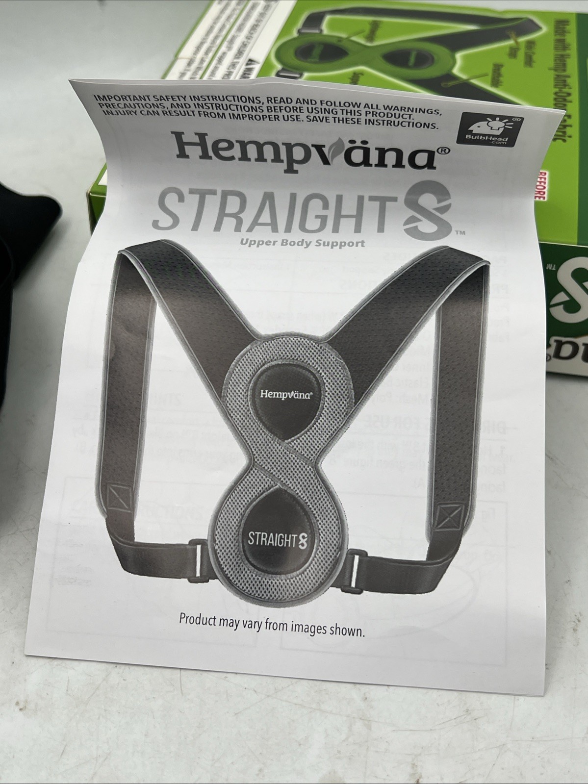 Hempvana Straight 8 Fully Adjustable Posture Corrector – One Size Fits Most- NEW