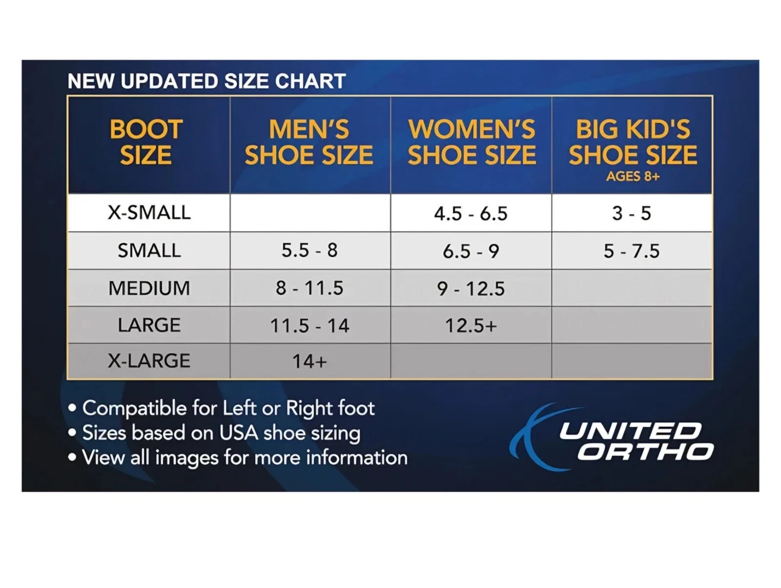 XSMALL (XS) United Ortho Cam Walker Fracture Boot