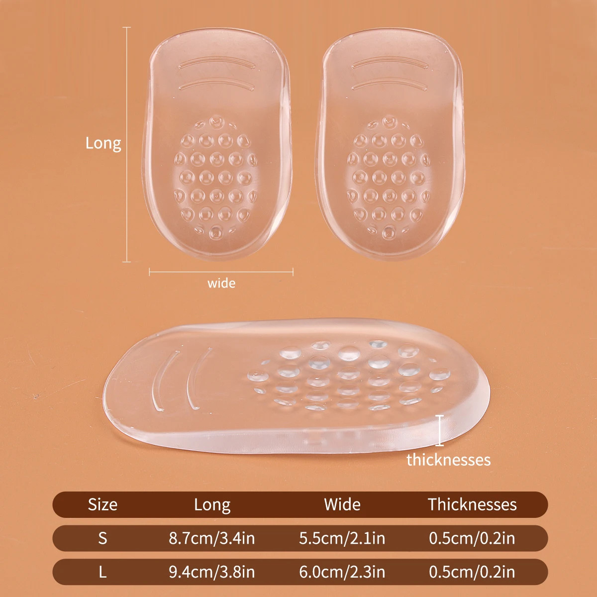 Silicone Gel Heel Cups – Shoe Inserts for Plantar ache, Sore Heel Pain