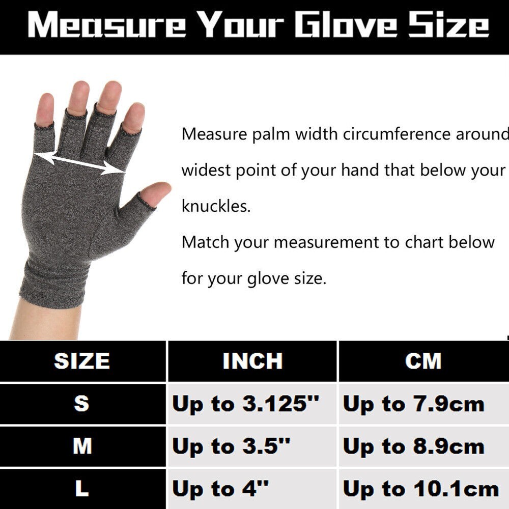 Arthritis Medical Gloves Compression Copper Pain Relief Wrist Support Brace- S