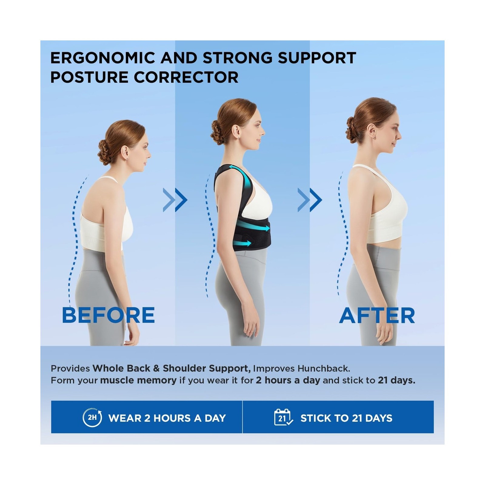 Vicorrect Posture Corrector for Women and Men: Back Brace Support -… Fast Ship