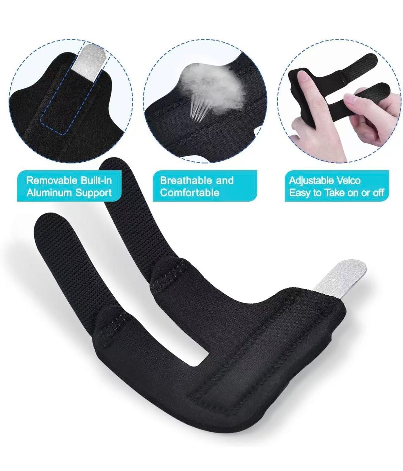 Finger Splint for Index, Middle, Ring Fingers Straightening, 6 Pack