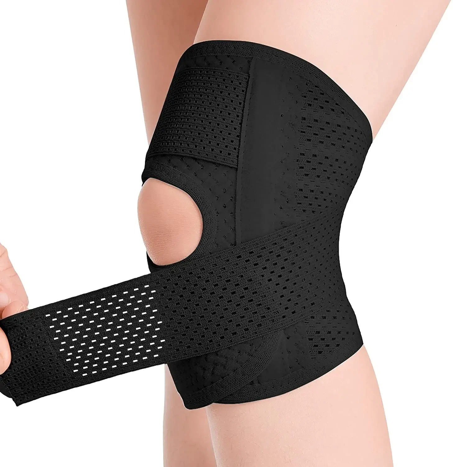 Knee Brace Compression Sleeve Joint Support Open Patella Stabilizer Wrap New