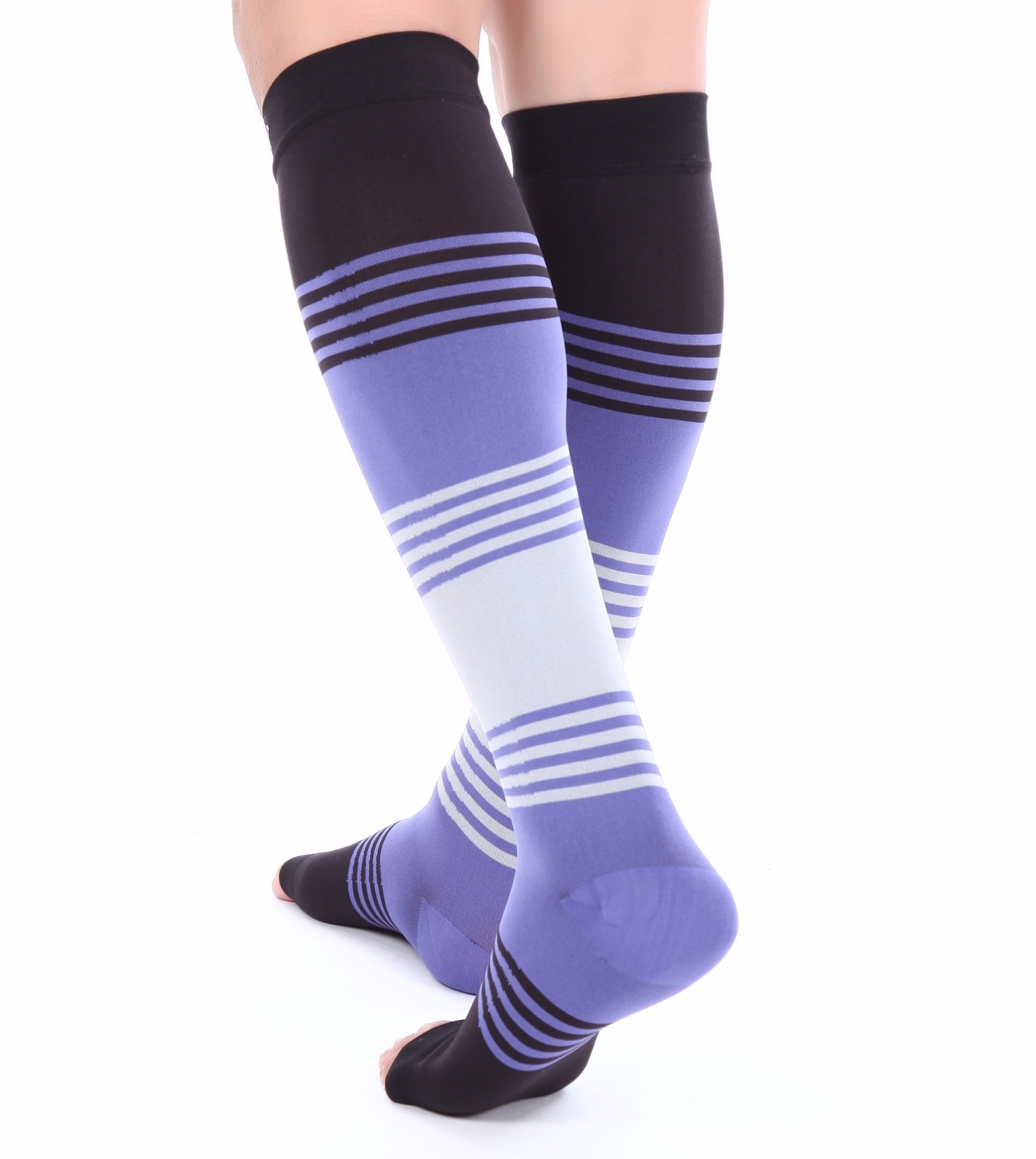 Doc Miller Open Toe Socks Compression Stockings 20-30MMHG Relieve Varicose Pain
