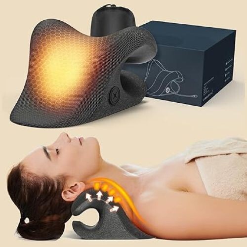 Neck Stretcher for Neck Pain Relief, Cervical Traction Device with Graphene Heat