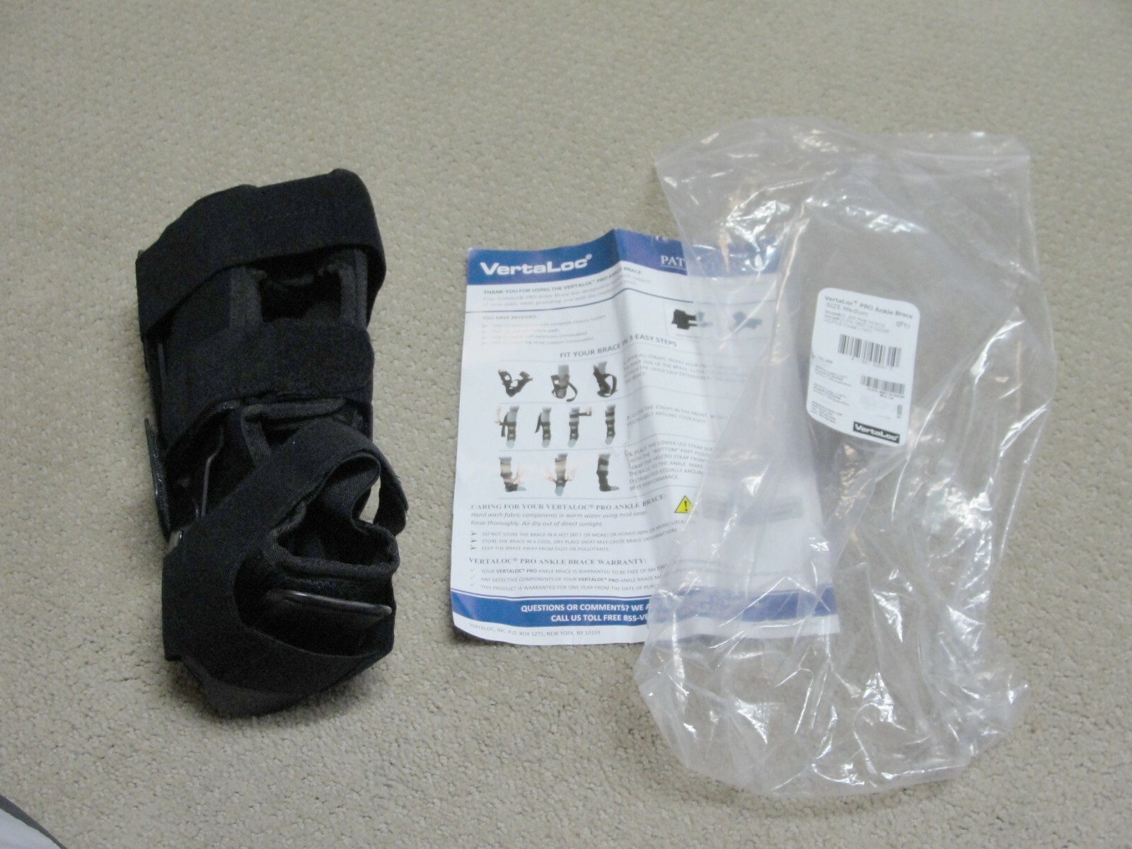 Vertaloc PRO Ankle Brace Medium for Left or Right Ankle NEW Model VL305PAB