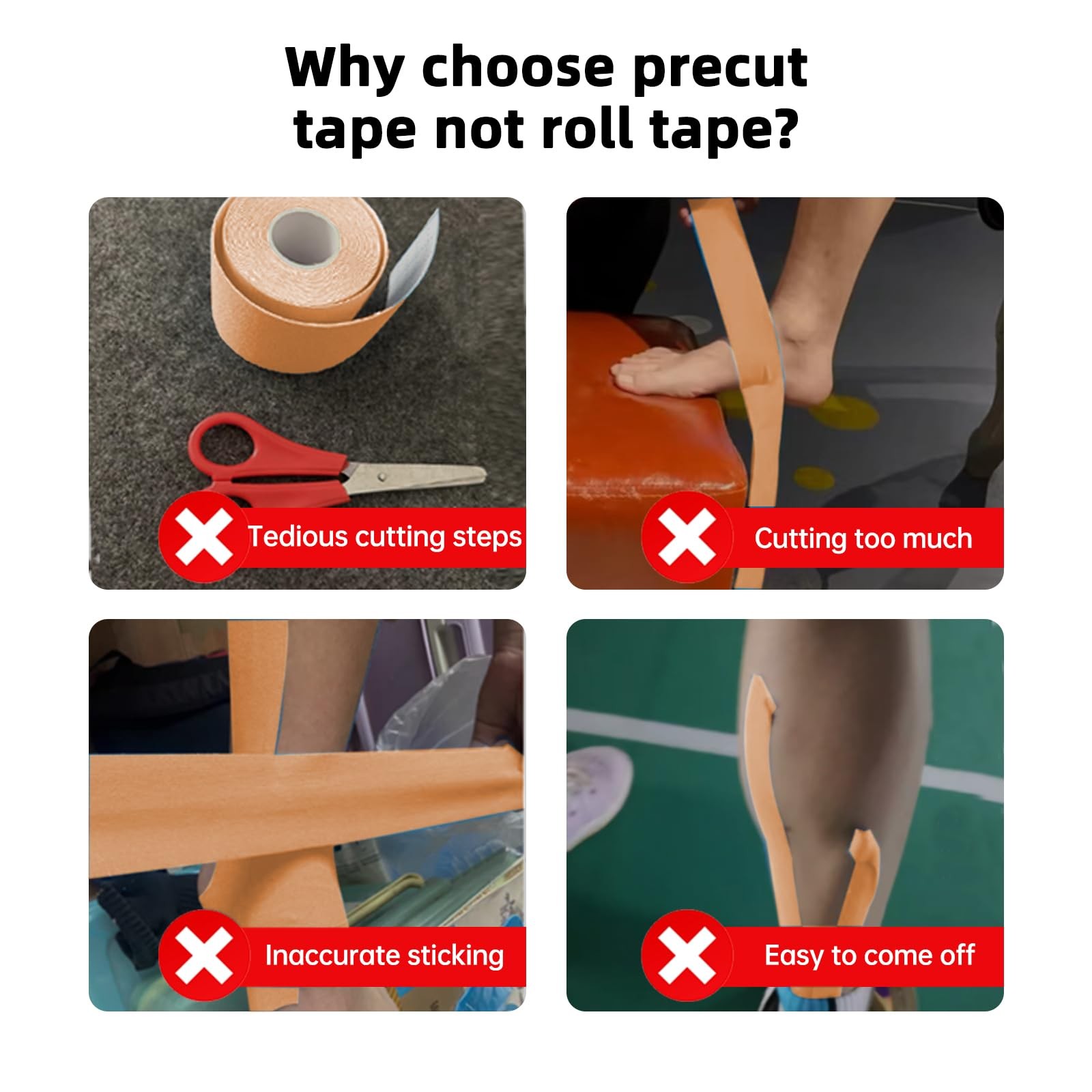 IEADEN Precut Kinesiology Tape for Knees, 20 Pcs – Knee Support & Stability,