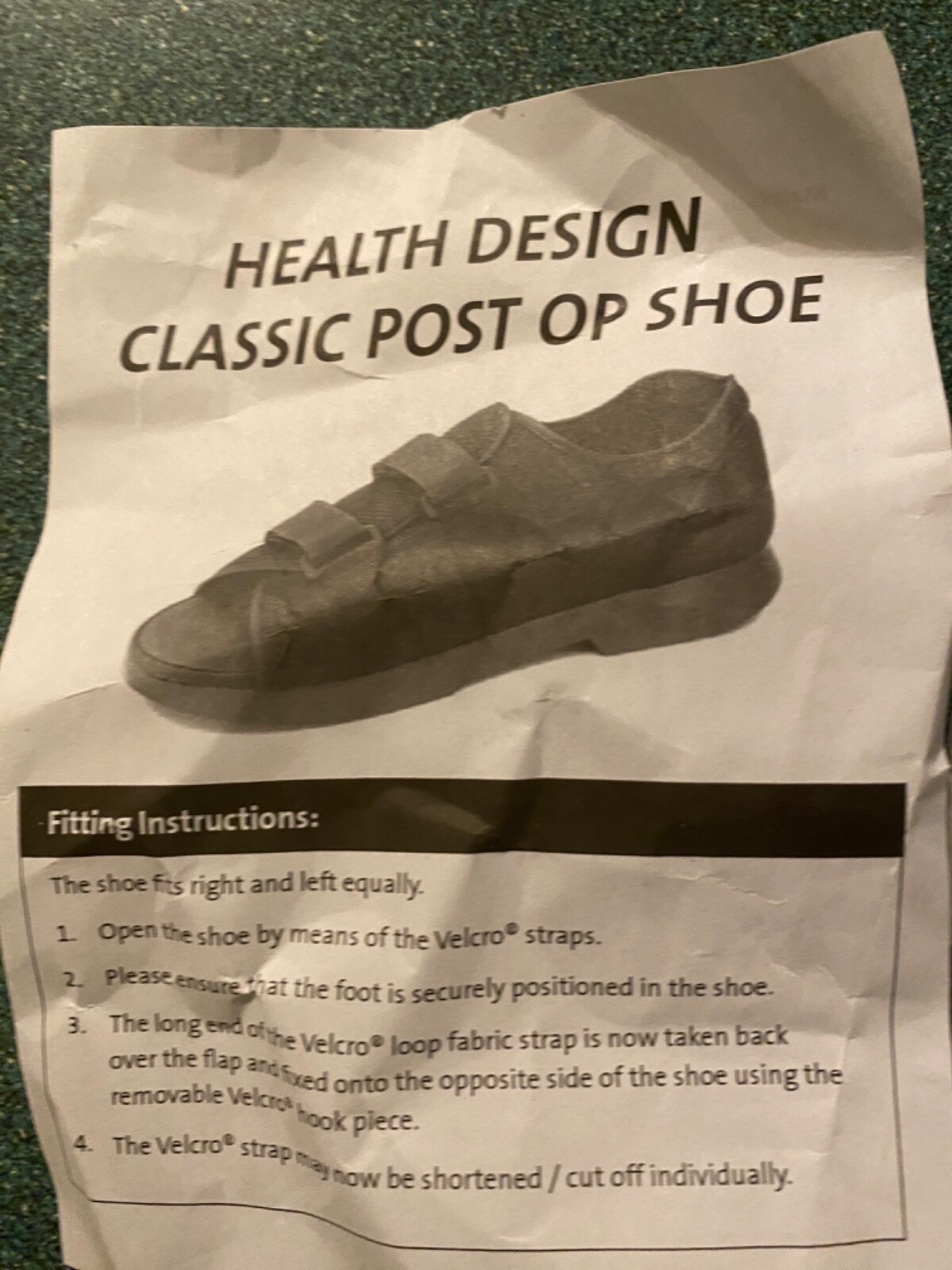 Medical Surgical Post Op Walking Shoe Pre-owned Open Toe Mens Size MEDIUM/ Larg