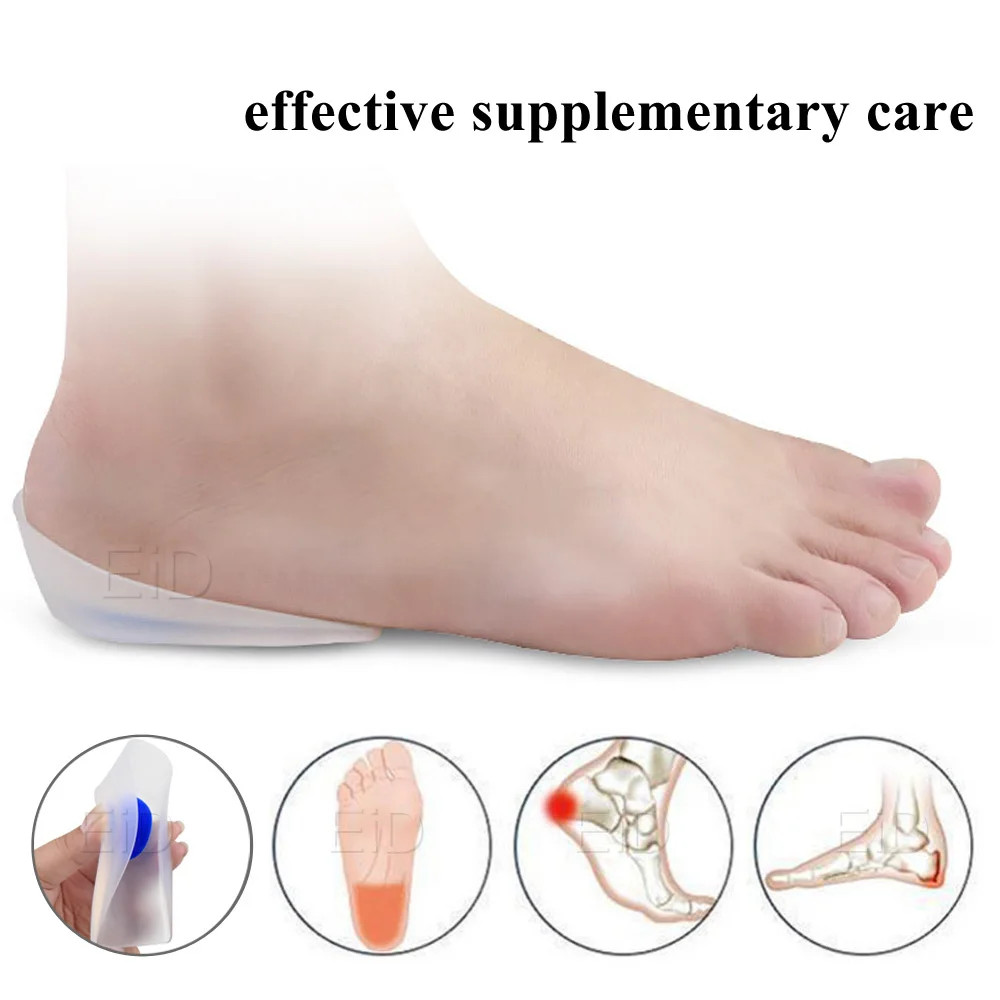 Silicone Gel Heel Pad for Plantar Fasciitis Pain Relief Shock Absorption Foot Ca