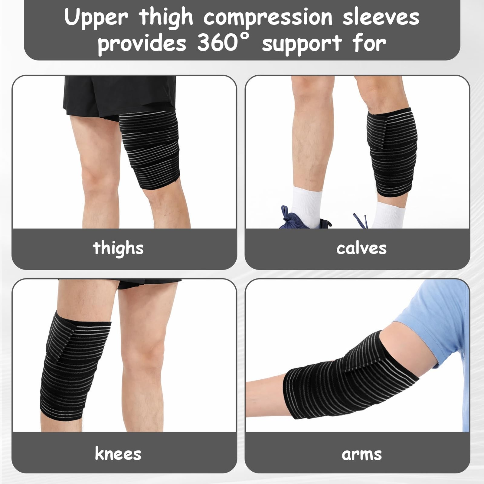 2 Pcs Hamstring Compression Wrap for Legs, Adjustable Compression Wrap, Brace…