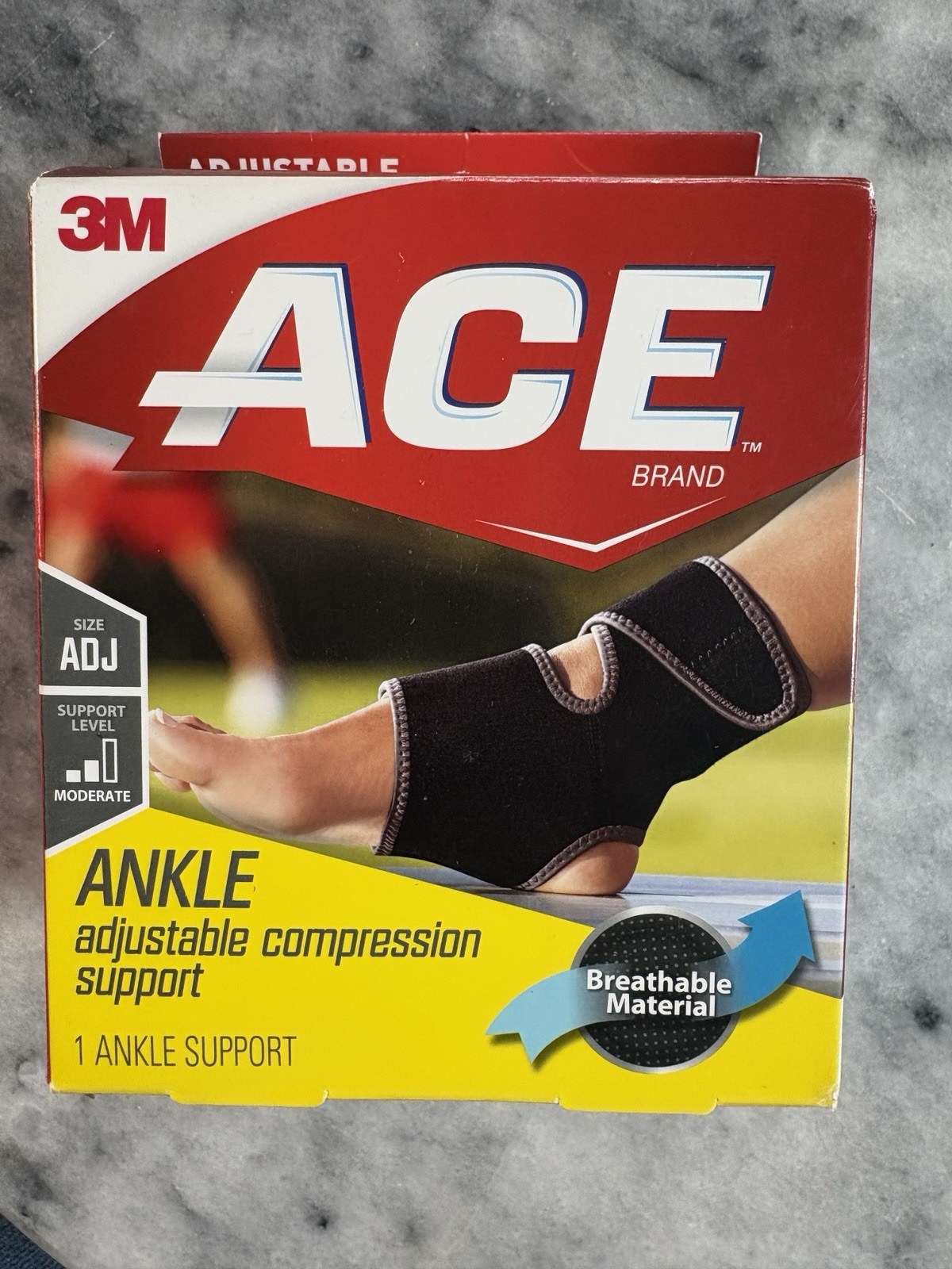 ACE Adjustable Compression Ankle Brace Support, Black, Adjustable Size, 207248