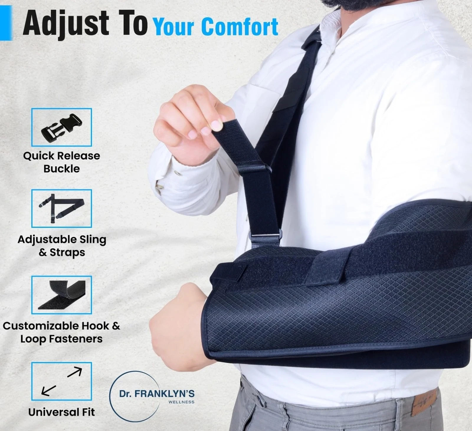Dr. FRANKLYN’S Arm Sling Shoulder Brace with Abduction Pillow .