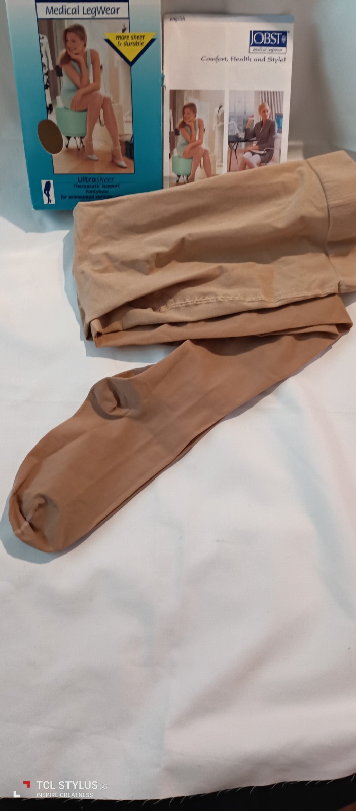 Jobst Womens UltraSheer Sz Med Silky Beige Compression Pantyhose 20-30 mmHg