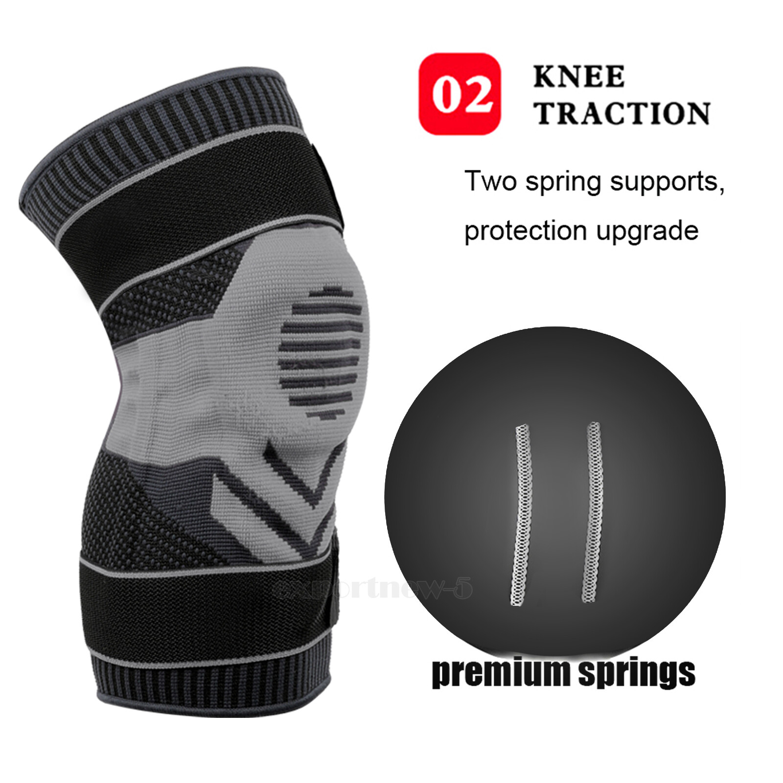 Knee Brace Compression Sleeve Support with Gel Pad Side Stabilizers Patella Wrap