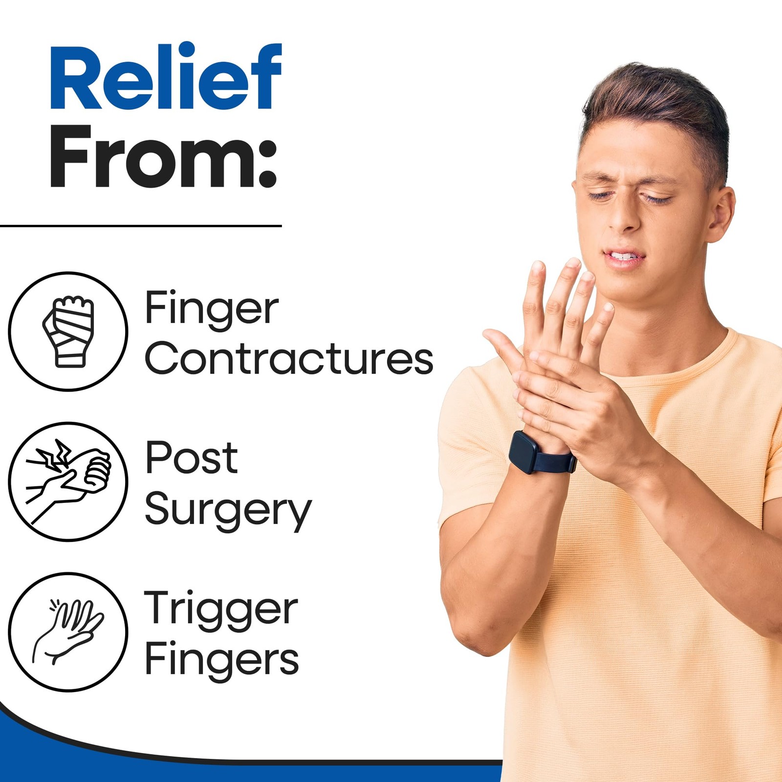 Trigger Finger Splint Brace | Middle Small/Medium (Pack of 1), Black