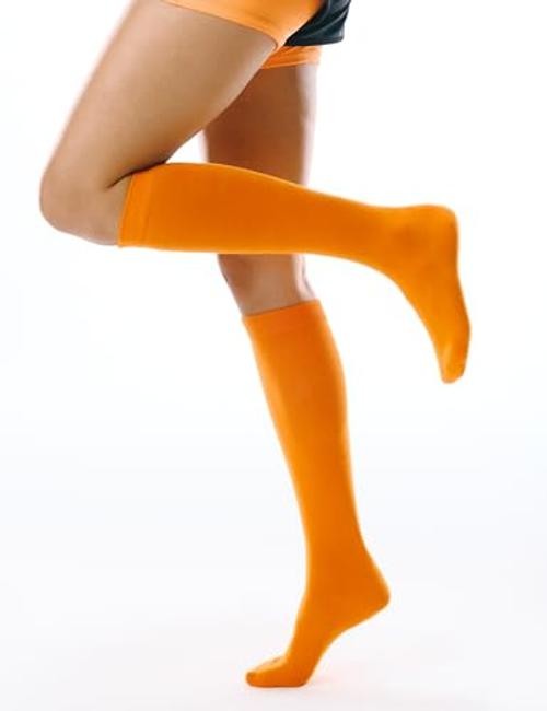 Women’s Knee High Socks Outdoor Sport Athletic Socks One Size 1 Pack Orange