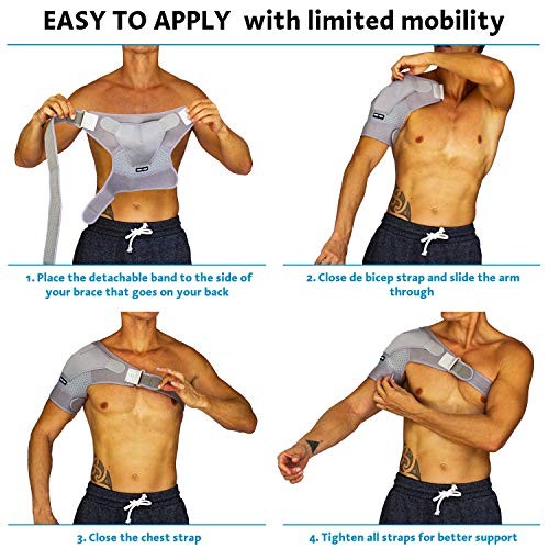 Shoulder Brace for Men Women – for Torn Rotator Cuff Large (Pack of 1) Gray